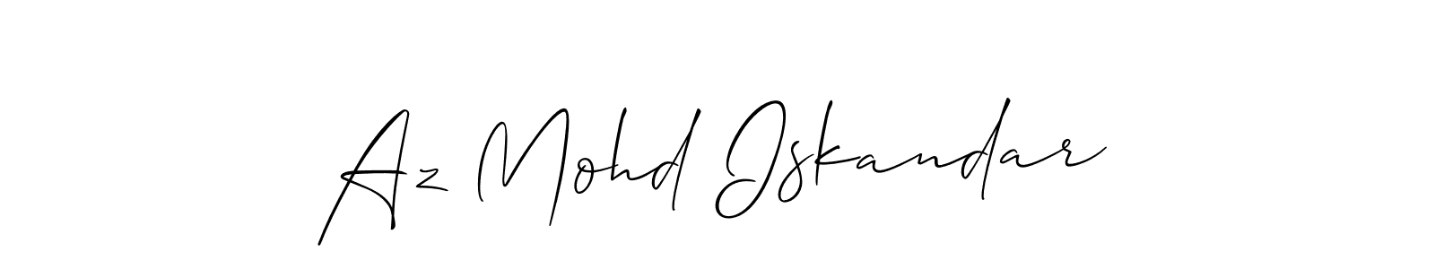 Create a beautiful signature design for name Az Mohd Iskandar. With this signature (Allison_Script) fonts, you can make a handwritten signature for free. Az Mohd Iskandar signature style 2 images and pictures png
