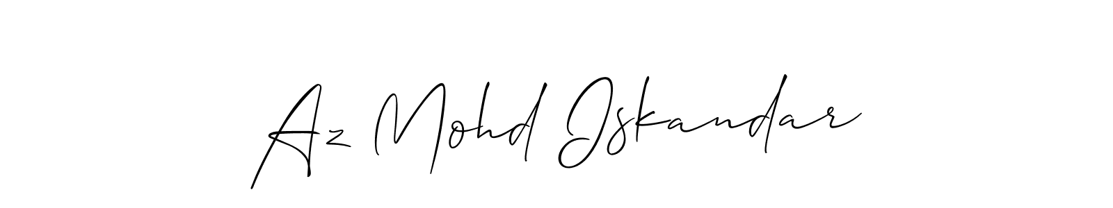 The best way (Allison_Script) to make a short signature is to pick only two or three words in your name. The name Az Mohd Iskandar include a total of six letters. For converting this name. Az Mohd Iskandar signature style 2 images and pictures png