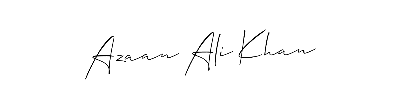 The best way (Allison_Script) to make a short signature is to pick only two or three words in your name. The name Azaan Ali Khan include a total of six letters. For converting this name. Azaan Ali Khan signature style 2 images and pictures png