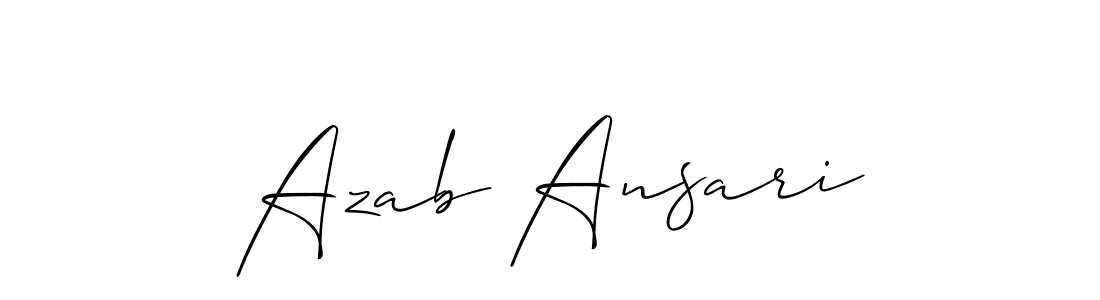 How to make Azab Ansari signature? Allison_Script is a professional autograph style. Create handwritten signature for Azab Ansari name. Azab Ansari signature style 2 images and pictures png