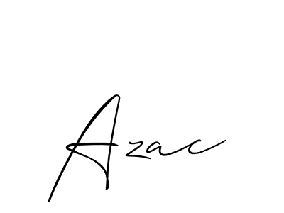 The best way (Allison_Script) to make a short signature is to pick only two or three words in your name. The name Azac include a total of six letters. For converting this name. Azac signature style 2 images and pictures png