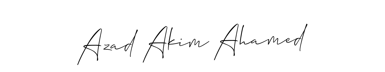How to make Azad Akim Ahamed name signature. Use Allison_Script style for creating short signs online. This is the latest handwritten sign. Azad Akim Ahamed signature style 2 images and pictures png