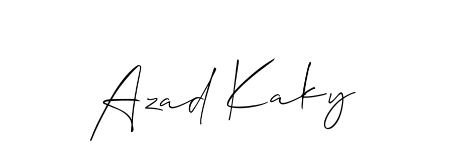 You should practise on your own different ways (Allison_Script) to write your name (Azad Kaky) in signature. don't let someone else do it for you. Azad Kaky signature style 2 images and pictures png