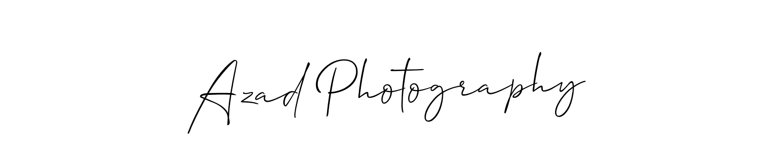 You should practise on your own different ways (Allison_Script) to write your name (Azad Photography) in signature. don't let someone else do it for you. Azad Photography signature style 2 images and pictures png