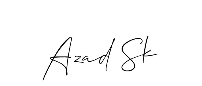 How to make Azad Sk signature? Allison_Script is a professional autograph style. Create handwritten signature for Azad Sk name. Azad Sk signature style 2 images and pictures png