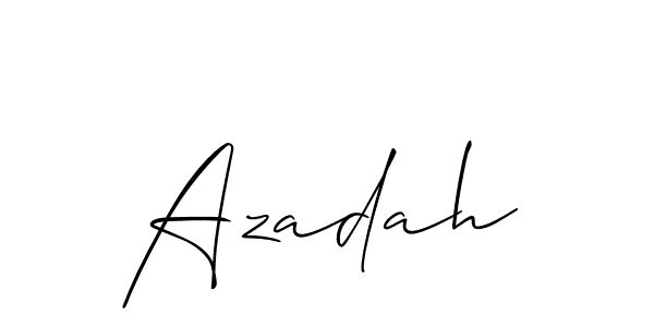 Also You can easily find your signature by using the search form. We will create Azadah name handwritten signature images for you free of cost using Allison_Script sign style. Azadah signature style 2 images and pictures png