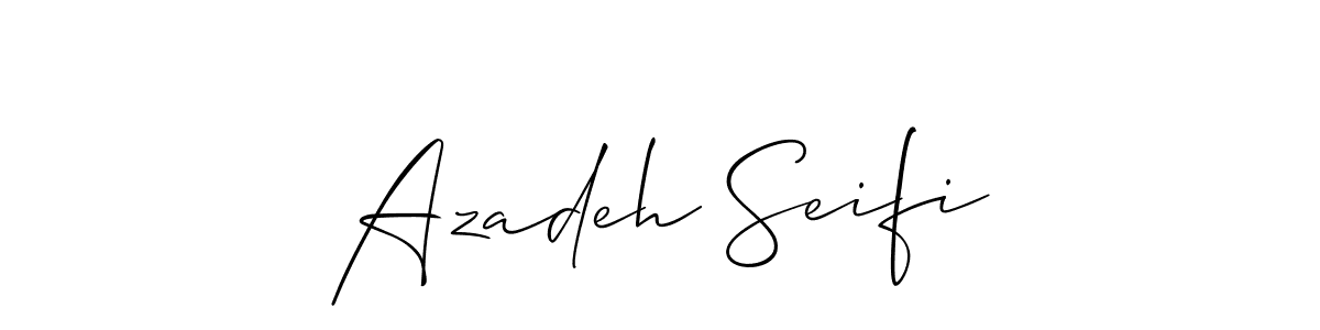 if you are searching for the best signature style for your name Azadeh Seifi. so please give up your signature search. here we have designed multiple signature styles  using Allison_Script. Azadeh Seifi signature style 2 images and pictures png