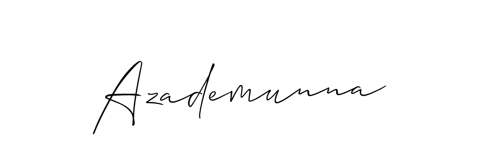 Make a beautiful signature design for name Azademunna. With this signature (Allison_Script) style, you can create a handwritten signature for free. Azademunna signature style 2 images and pictures png