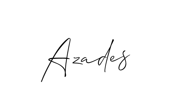 How to make Azades signature? Allison_Script is a professional autograph style. Create handwritten signature for Azades name. Azades signature style 2 images and pictures png