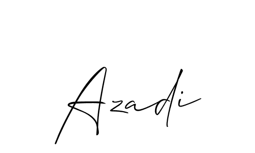 The best way (Allison_Script) to make a short signature is to pick only two or three words in your name. The name Azadi include a total of six letters. For converting this name. Azadi signature style 2 images and pictures png
