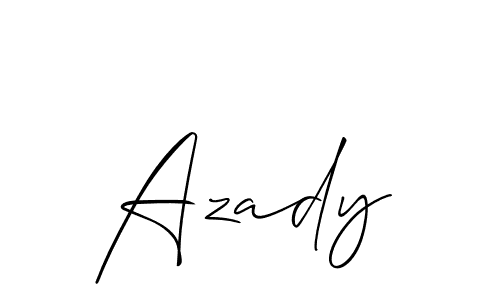 Design your own signature with our free online signature maker. With this signature software, you can create a handwritten (Allison_Script) signature for name Azady. Azady signature style 2 images and pictures png