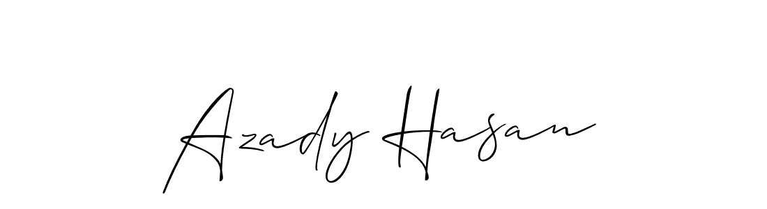 Also we have Azady Hasan name is the best signature style. Create professional handwritten signature collection using Allison_Script autograph style. Azady Hasan signature style 2 images and pictures png