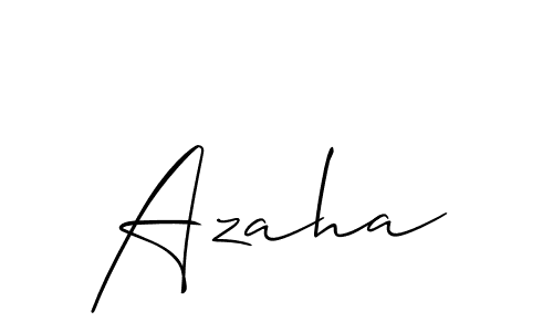 Azaha stylish signature style. Best Handwritten Sign (Allison_Script) for my name. Handwritten Signature Collection Ideas for my name Azaha. Azaha signature style 2 images and pictures png