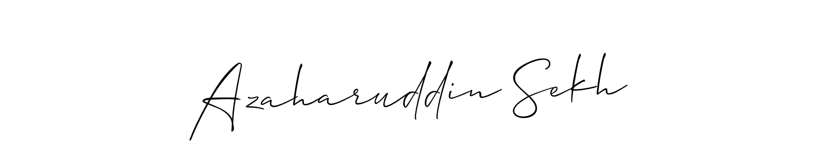 Make a beautiful signature design for name Azaharuddin Sekh. With this signature (Allison_Script) style, you can create a handwritten signature for free. Azaharuddin Sekh signature style 2 images and pictures png