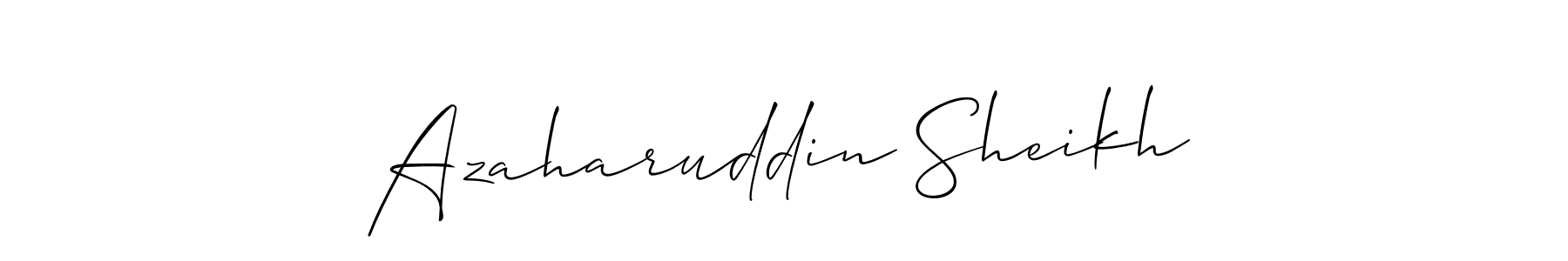 Create a beautiful signature design for name Azaharuddin Sheikh. With this signature (Allison_Script) fonts, you can make a handwritten signature for free. Azaharuddin Sheikh signature style 2 images and pictures png