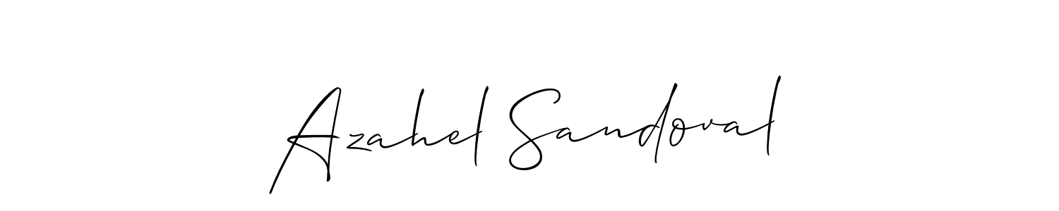 Use a signature maker to create a handwritten signature online. With this signature software, you can design (Allison_Script) your own signature for name Azahel Sandoval. Azahel Sandoval signature style 2 images and pictures png