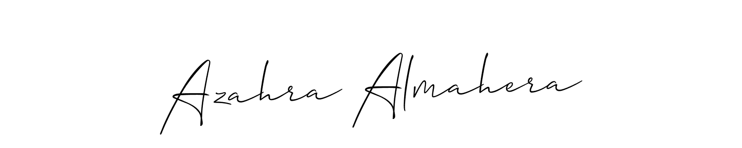 How to make Azahra Almahera name signature. Use Allison_Script style for creating short signs online. This is the latest handwritten sign. Azahra Almahera signature style 2 images and pictures png