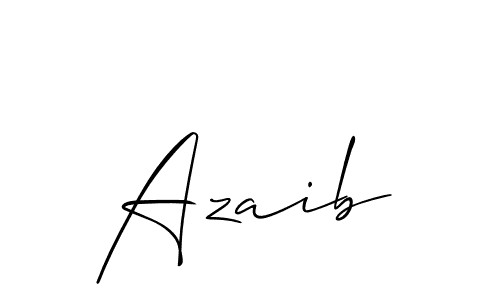 Use a signature maker to create a handwritten signature online. With this signature software, you can design (Allison_Script) your own signature for name Azaib. Azaib signature style 2 images and pictures png