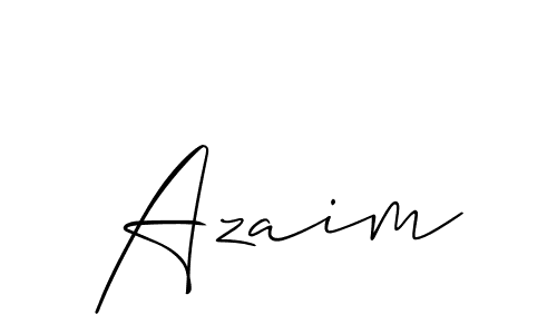 Make a beautiful signature design for name Azaim. With this signature (Allison_Script) style, you can create a handwritten signature for free. Azaim signature style 2 images and pictures png