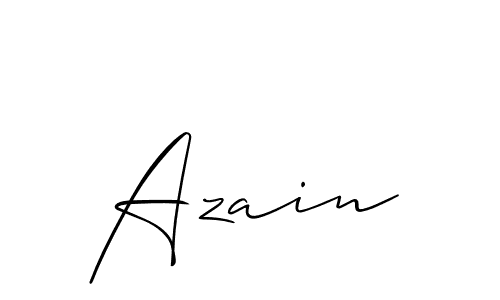 Also You can easily find your signature by using the search form. We will create Azain name handwritten signature images for you free of cost using Allison_Script sign style. Azain signature style 2 images and pictures png