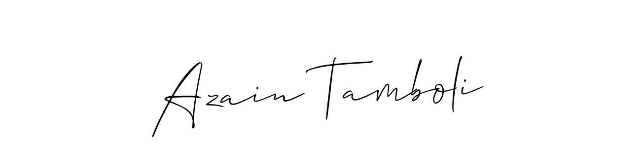 if you are searching for the best signature style for your name Azain Tamboli. so please give up your signature search. here we have designed multiple signature styles  using Allison_Script. Azain Tamboli signature style 2 images and pictures png