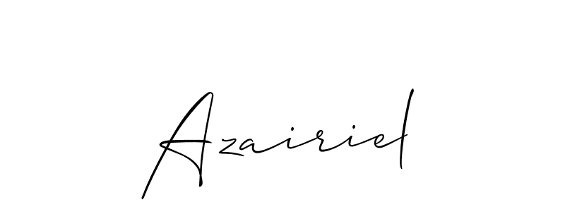 Use a signature maker to create a handwritten signature online. With this signature software, you can design (Allison_Script) your own signature for name Azairiel. Azairiel signature style 2 images and pictures png
