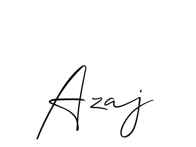 You should practise on your own different ways (Allison_Script) to write your name (Azaj) in signature. don't let someone else do it for you. Azaj signature style 2 images and pictures png