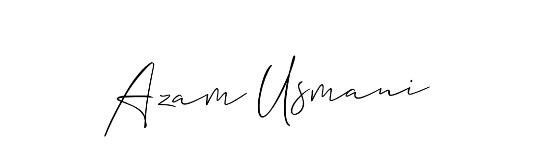 The best way (Allison_Script) to make a short signature is to pick only two or three words in your name. The name Azam Usmani include a total of six letters. For converting this name. Azam Usmani signature style 2 images and pictures png