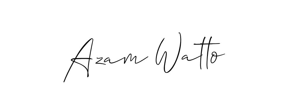 Also You can easily find your signature by using the search form. We will create Azam Watto name handwritten signature images for you free of cost using Allison_Script sign style. Azam Watto signature style 2 images and pictures png