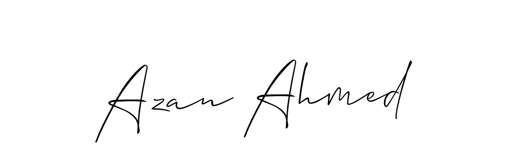 Also You can easily find your signature by using the search form. We will create Azan Ahmed name handwritten signature images for you free of cost using Allison_Script sign style. Azan Ahmed signature style 2 images and pictures png