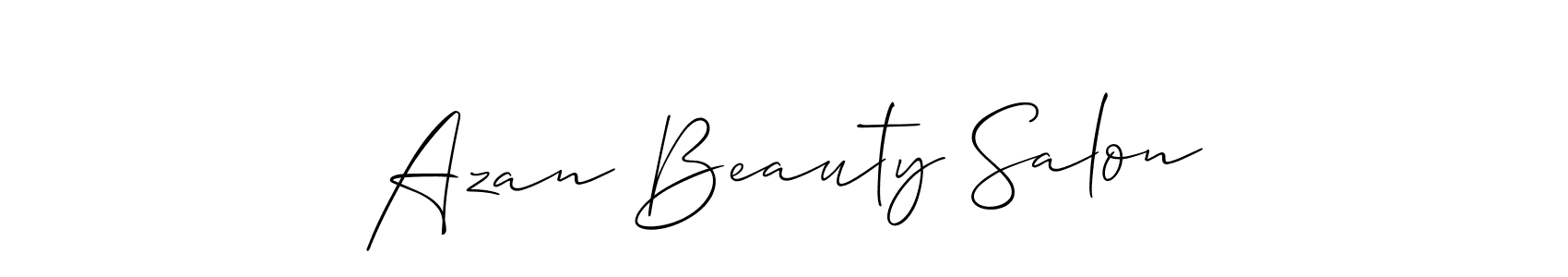 if you are searching for the best signature style for your name Azan Beauty Salon. so please give up your signature search. here we have designed multiple signature styles  using Allison_Script. Azan Beauty Salon signature style 2 images and pictures png