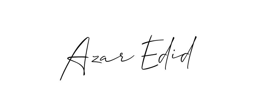 How to make Azar Edid name signature. Use Allison_Script style for creating short signs online. This is the latest handwritten sign. Azar Edid signature style 2 images and pictures png
