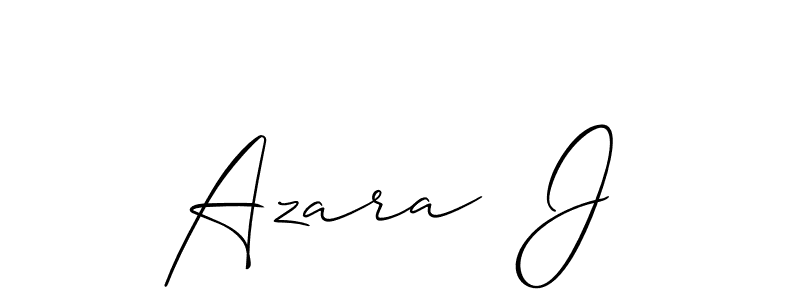 You should practise on your own different ways (Allison_Script) to write your name (Azara  J) in signature. don't let someone else do it for you. Azara  J signature style 2 images and pictures png