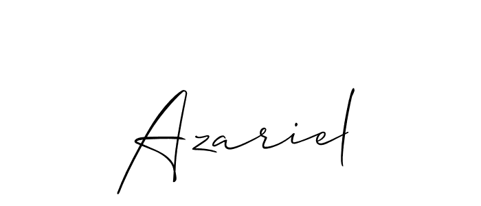 Similarly Allison_Script is the best handwritten signature design. Signature creator online .You can use it as an online autograph creator for name Azariel. Azariel signature style 2 images and pictures png