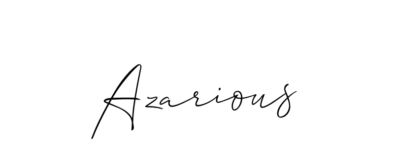 Create a beautiful signature design for name Azarious. With this signature (Allison_Script) fonts, you can make a handwritten signature for free. Azarious signature style 2 images and pictures png