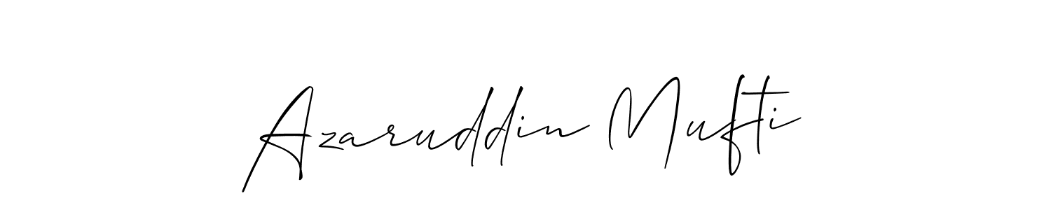 How to make Azaruddin Mufti name signature. Use Allison_Script style for creating short signs online. This is the latest handwritten sign. Azaruddin Mufti signature style 2 images and pictures png