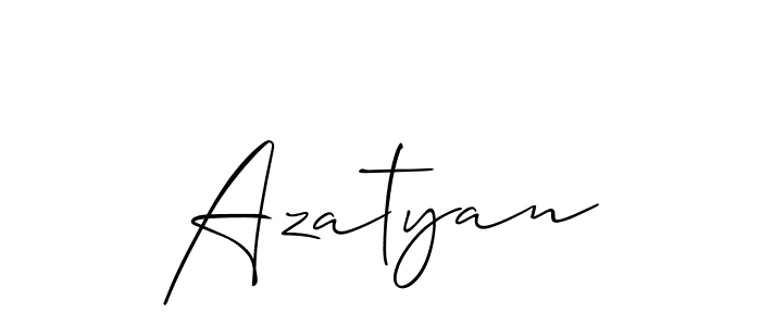 Create a beautiful signature design for name Azatyan. With this signature (Allison_Script) fonts, you can make a handwritten signature for free. Azatyan signature style 2 images and pictures png