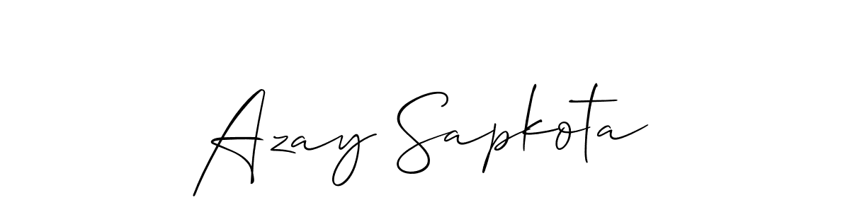 Create a beautiful signature design for name Azay Sapkota. With this signature (Allison_Script) fonts, you can make a handwritten signature for free. Azay Sapkota signature style 2 images and pictures png