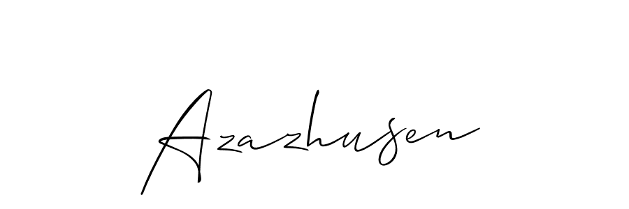 You should practise on your own different ways (Allison_Script) to write your name (Azazhusen) in signature. don't let someone else do it for you. Azazhusen signature style 2 images and pictures png