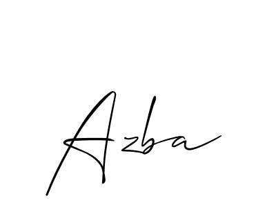 Use a signature maker to create a handwritten signature online. With this signature software, you can design (Allison_Script) your own signature for name Azba. Azba signature style 2 images and pictures png