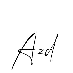 Use a signature maker to create a handwritten signature online. With this signature software, you can design (Allison_Script) your own signature for name Azd. Azd signature style 2 images and pictures png