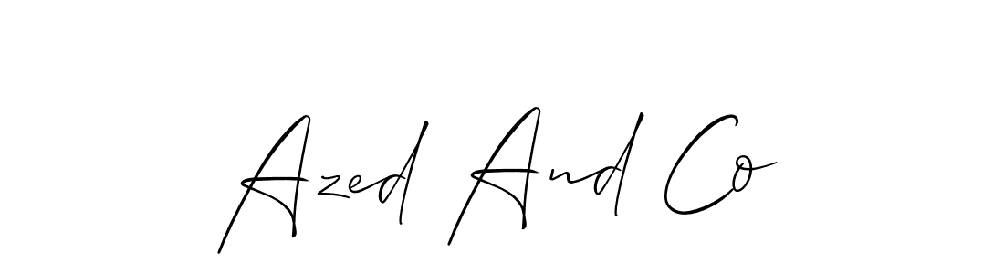 It looks lik you need a new signature style for name Azed And Co. Design unique handwritten (Allison_Script) signature with our free signature maker in just a few clicks. Azed And Co signature style 2 images and pictures png