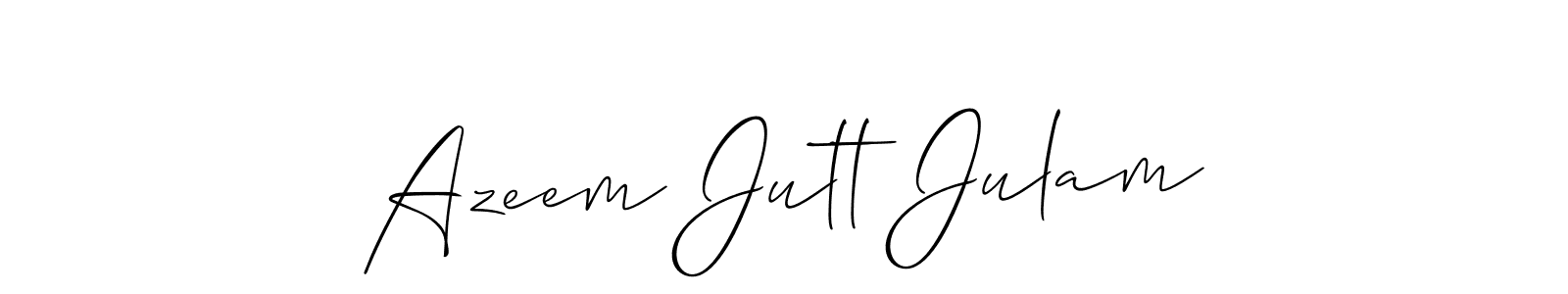 How to make Azeem Jutt Julam name signature. Use Allison_Script style for creating short signs online. This is the latest handwritten sign. Azeem Jutt Julam signature style 2 images and pictures png