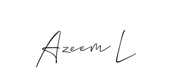 Make a beautiful signature design for name Azeem L. With this signature (Allison_Script) style, you can create a handwritten signature for free. Azeem L signature style 2 images and pictures png