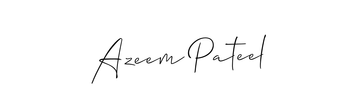 Make a beautiful signature design for name Azeem Pateel. With this signature (Allison_Script) style, you can create a handwritten signature for free. Azeem Pateel signature style 2 images and pictures png