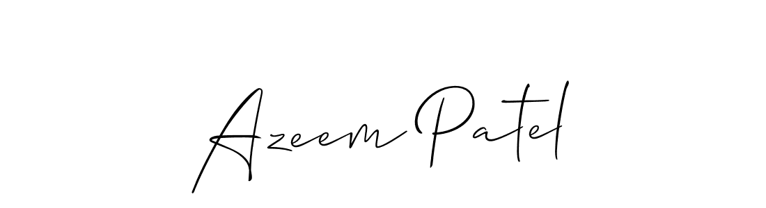 Make a beautiful signature design for name Azeem Patel. With this signature (Allison_Script) style, you can create a handwritten signature for free. Azeem Patel signature style 2 images and pictures png