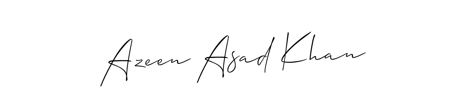 Create a beautiful signature design for name Azeen Asad Khan. With this signature (Allison_Script) fonts, you can make a handwritten signature for free. Azeen Asad Khan signature style 2 images and pictures png