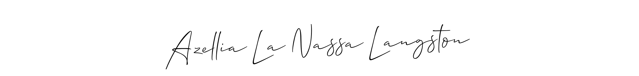 Make a short Azellia La Nassa Langston signature style. Manage your documents anywhere anytime using Allison_Script. Create and add eSignatures, submit forms, share and send files easily. Azellia La Nassa Langston signature style 2 images and pictures png