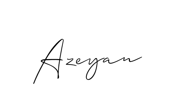 Use a signature maker to create a handwritten signature online. With this signature software, you can design (Allison_Script) your own signature for name Azeyan. Azeyan signature style 2 images and pictures png