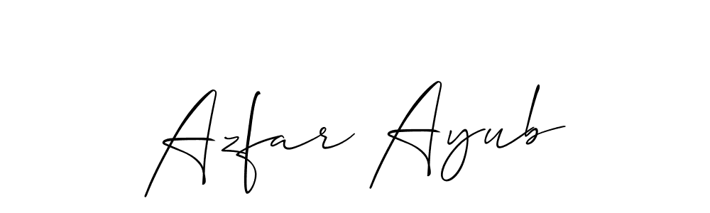 Azfar Ayub stylish signature style. Best Handwritten Sign (Allison_Script) for my name. Handwritten Signature Collection Ideas for my name Azfar Ayub. Azfar Ayub signature style 2 images and pictures png